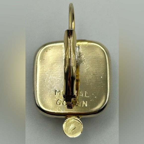 Michal Golan Blue Sodalite Gold Tone Pierced Earrings - Picture 6 of 8